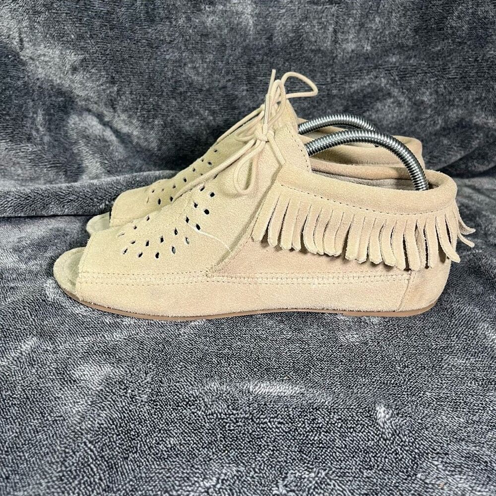 Minnetonka Lyra Fringe Flats  Suede Women’s 11